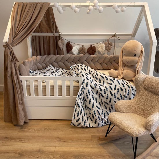 Κουρτινάκια κρεβατιού μοντεσσόρι dark beige Set Of 2  315cm