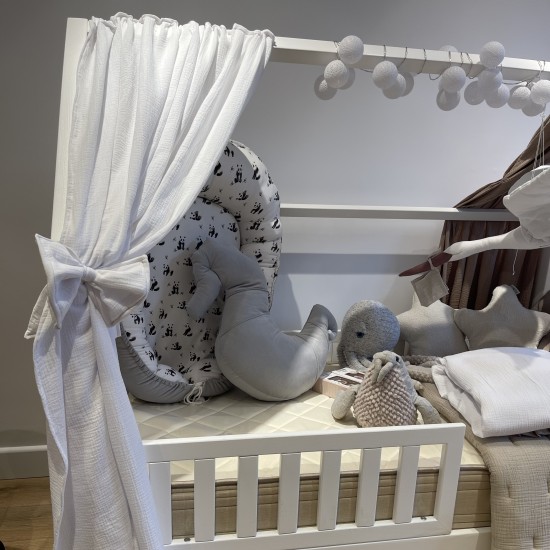 Κουρτινάκια κρεβατιού μοντεσσόρι white Set Of 2,  315cm 