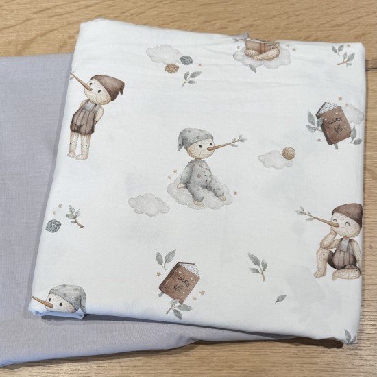 Σετ σεντόνια Pinocchio in grey