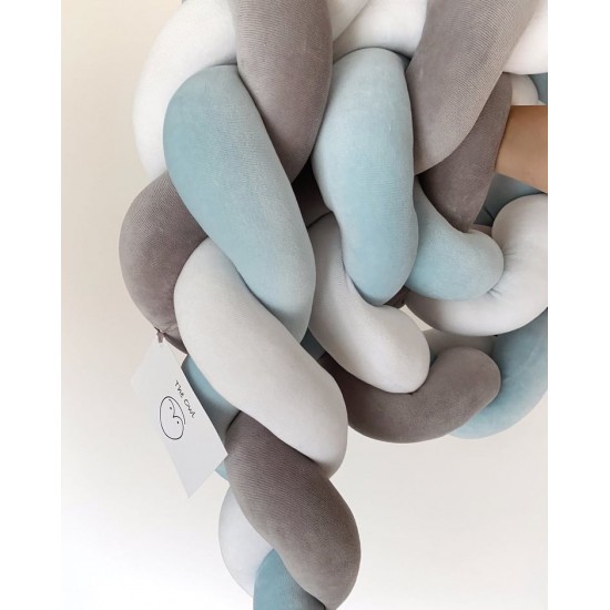 Velvet Braid Bumper White_grey_Blue Pastel