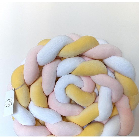 Velvet Braid Bumper Pastel yellow_pastel pink|_ pure white