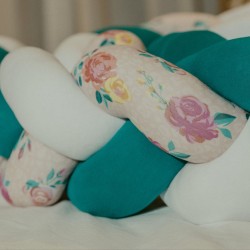 Soft Braid Bumper Petrol Flowers