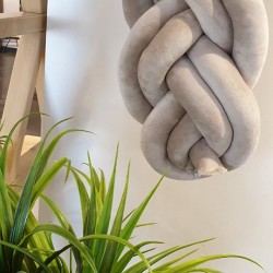 Προστατευτική Πάντα Πλεξούδα Twin Knitting Beige