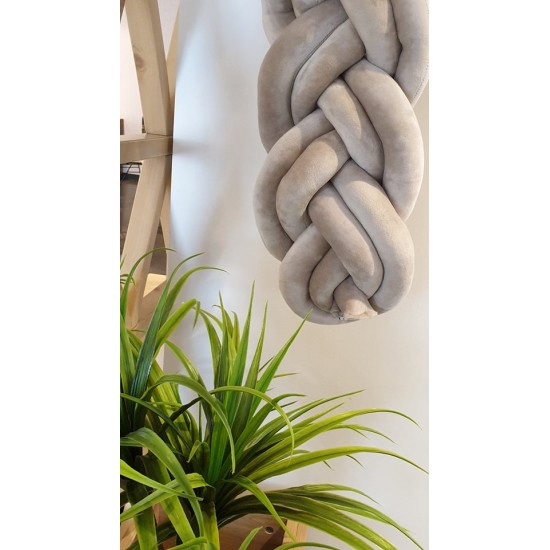 Προστατευτική Πάντα Πλεξούδα Twin Knitting Beige
