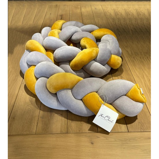 Προστατευτική πάντα πλεξούδα grey & Mustard