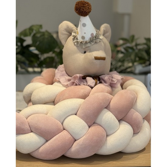 Προστατευτική πάντα πλεξούδα 4 πλέξης rose petal in almond