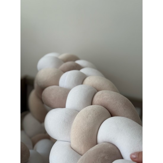 Προστατευτική πάντα πλεξούδα 4 πλέξης white , cappuccino & mocha 