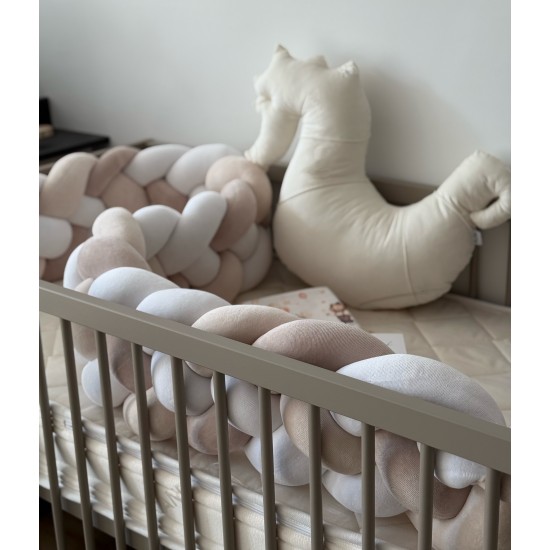 Προστατευτική πάντα πλεξούδα 4 πλέξης white , cappuccino & mocha 