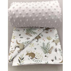 Βρεφική κουβερτούλα διπλής όψεος Foxes and animals