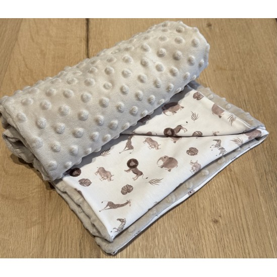 Βρεφική κουβερτούλα διπλής όψεος safari beige