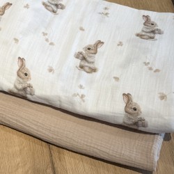 Σετ of 2 βρεφικές μουσελίνες Cute rabbit