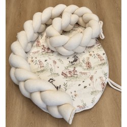 Βρεφική φωλίτσα με αποσπώμενη πλεξούδα happy rabbits 