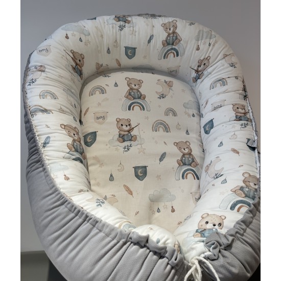 Βρεφική φωλίτσα Teddy Bear in Grey