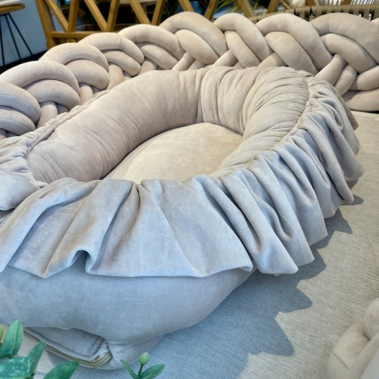 Προστατευτική πάντα πλεξούδα twin knitting cappuccino 