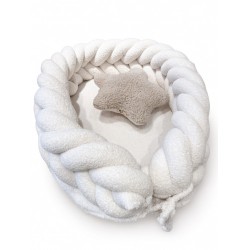 Βρεφική φωλίτσα με αποσπώμενη πλεξούδα Slim shape Boucle almond 