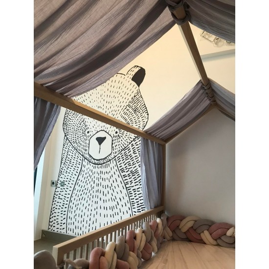 Organic House Bed Canopy Set Of 2 Ultra Grey  315cm