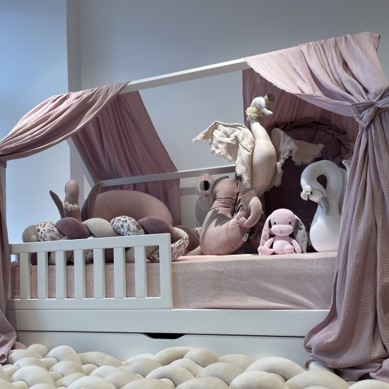 Κουρτινάκια κρεβατιού μοντεσσόρι Old rose Set Of 2 315cm