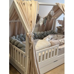 Κουρτινάκια κρεβατιού μοντεσσόρι Light beige 3.5m  