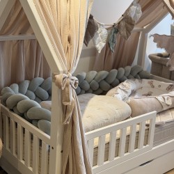 Κουρτινάκια κρεβατιού μοντεσσόρι Light beige 3.5m  