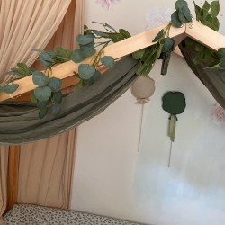 Organic House Bed Canopy Set Of 2 olive 315cm