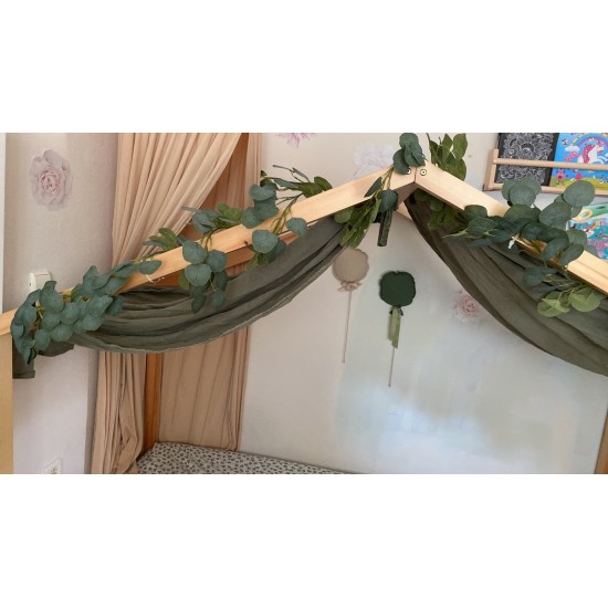 Organic House Bed Canopy Set Of 2 olive 315cm
