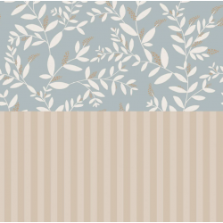 Delicate Twigs with Blue and Beige Wallpaper