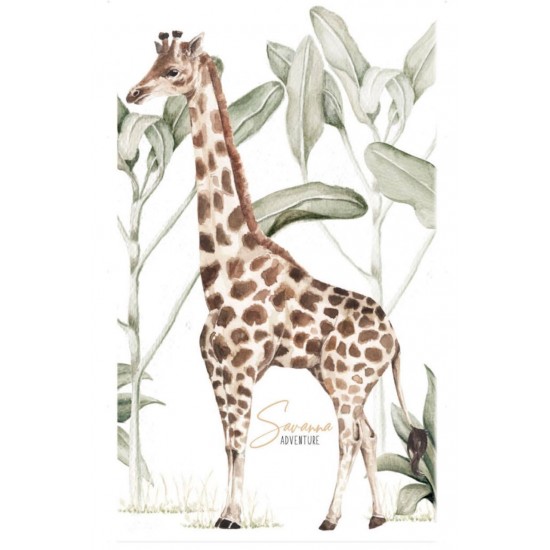 Αυτοκόλλητο τοίχου Giraffe Savanna Adventure