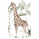 Αυτοκόλλητο τοίχου Giraffe Savanna Adventure