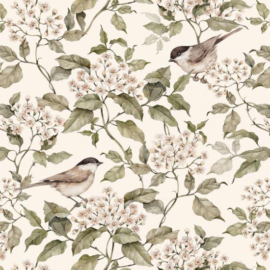 Παιδική Ταπετσαρία Birds and Beige Spring Wallpaper