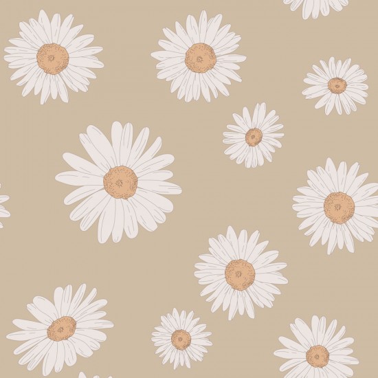 Tuscan Daisies Cappucino Wallpaper 