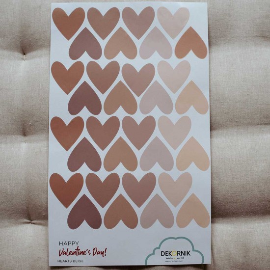 Αυτοκόλλητα τοιχου Καρδούλες  Hearts 1 Cappuccino Pink
