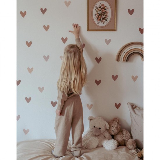 Αυτοκόλλητα τοιχου Καρδούλες  Hearts 1 Cappuccino Pink
