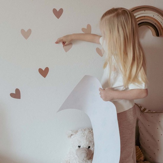 Αυτοκόλλητα τοιχου Καρδούλες  Hearts 1 Cappuccino Pink