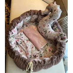 Βρεφική Φωλιά - Χαλάκι δραστηριοτήτων 2 σε 1 old rose & flowers