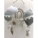 Mobile Κούνιας Air hot ballons Rainbow and Clouds