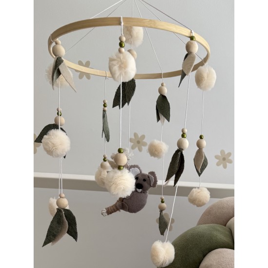 Κρεμαστό mobile κούνιας /λίκνου koala with olive