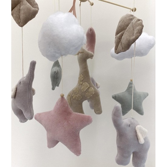 Κρεμαστό mobile κούνιας /λίκνου Safari with rose