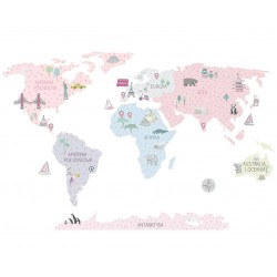 sticker | pink map 