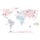 sticker | pink map 