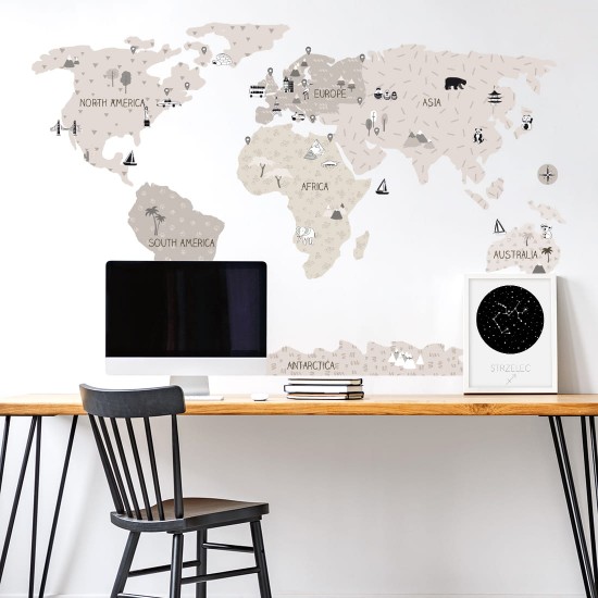 sticker | beige map L